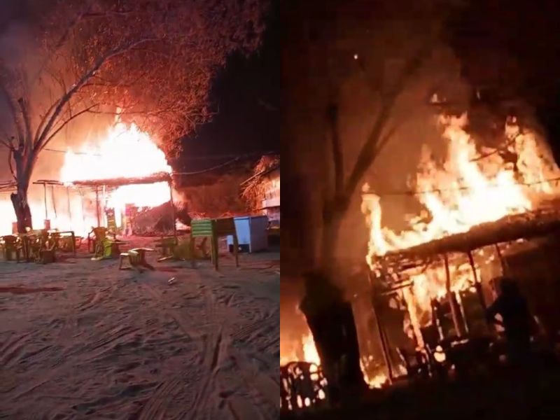 Incêndio atinge barracas em Lagoinha do Piauí - Foto: Reprodução