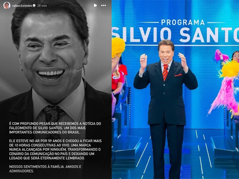 Nota de pesar pela morte de Sílvio Santos - Foto: Reprodução