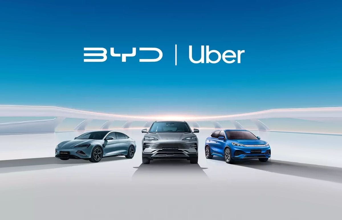 Parceria BYD e Uber - Foto: Divulgação